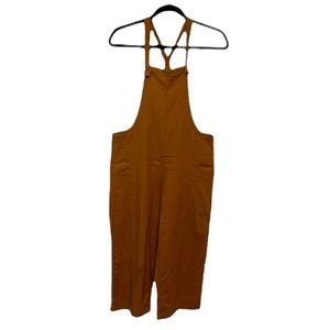 Heart Hips Linen Blend Overalls Brown Size Small